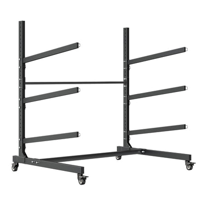 Kayak Storage Rack for 3 Kayaks, Holds 90 kg, Heavy Duty Adjustable Freestanding Stand with Lockable Wheels for Indoor Outdoor Garage Shed Dock, Holder for Canoe, SUP, Surfboard & Paddleboard