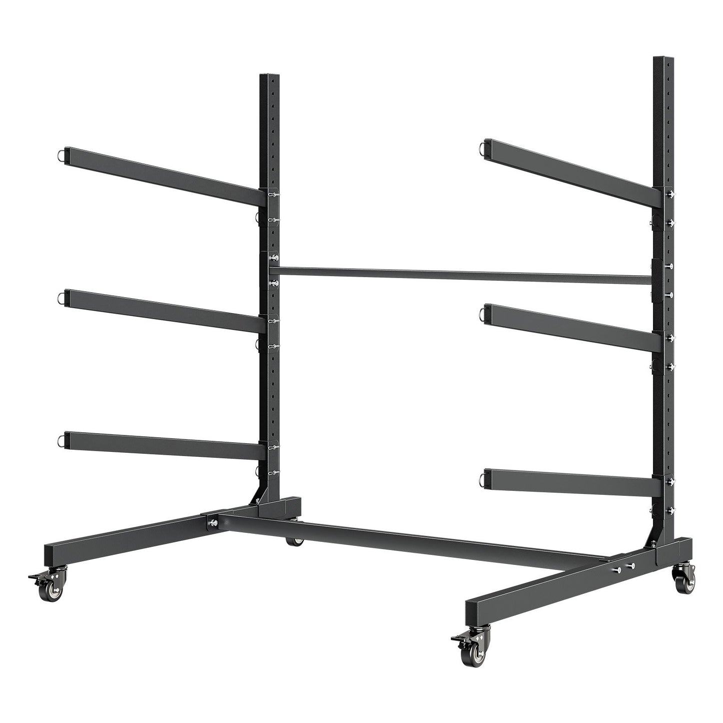Kayak Storage Rack for 3 Kayaks, Holds 90 kg, Heavy Duty Adjustable Freestanding Stand with Lockable Wheels for Indoor Outdoor Garage Shed Dock, Holder for Canoe, SUP, Surfboard & Paddleboard