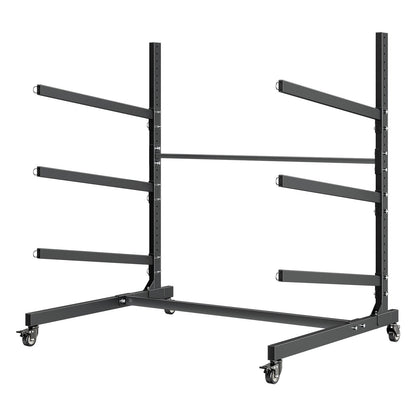 Kayak Storage Rack for 3 Kayaks, Holds 90 kg, Heavy Duty Adjustable Freestanding Stand with Lockable Wheels for Indoor Outdoor Garage Shed Dock, Holder for Canoe, SUP, Surfboard & Paddleboard