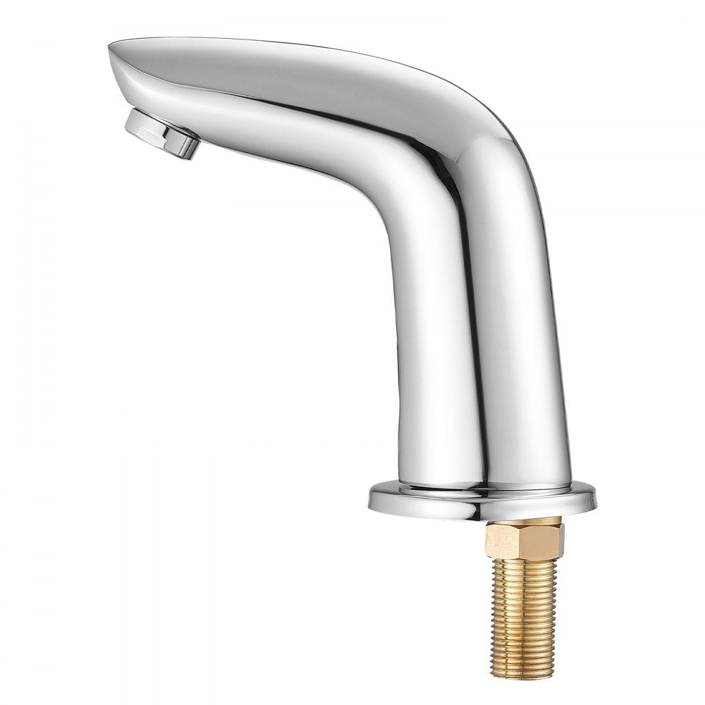 Touchless Bathroom Sink Faucet, Automatic Motion Sensor Restroom Toilet Faucet Cold Water with Hole Cover Plate, Battery