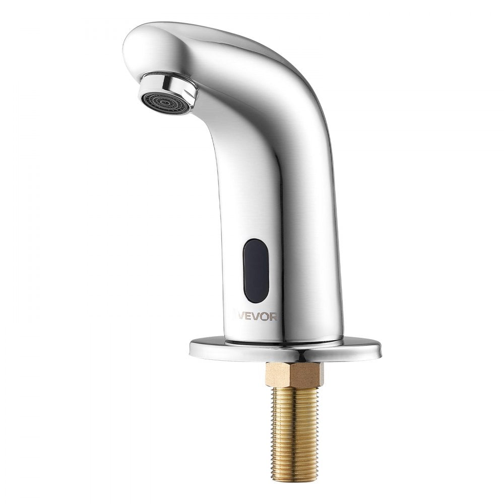 Touchless Bathroom Sink Faucet, Automatic Motion Sensor Restroom Toilet Faucet Cold Water with Hole Cover Plate, Battery
