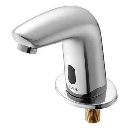 Touchless Bathroom Sink Faucet, Automatic Motion Sensor Restroom Toilet Faucet Cold Water with Hole Cover Plate, Battery