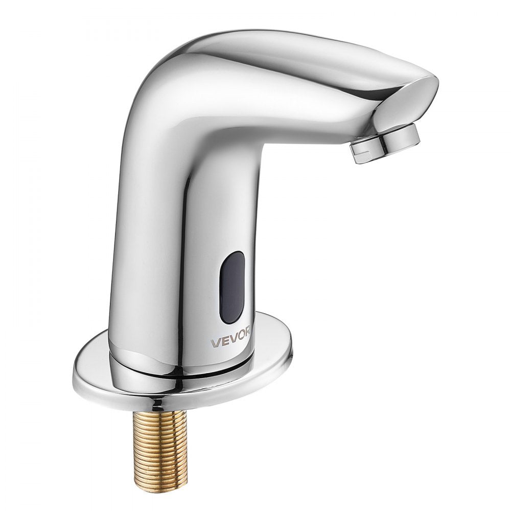 Touchless Bathroom Sink Faucet, Automatic Motion Sensor Restroom Toilet Faucet Cold Water with Hole Cover Plate, Battery