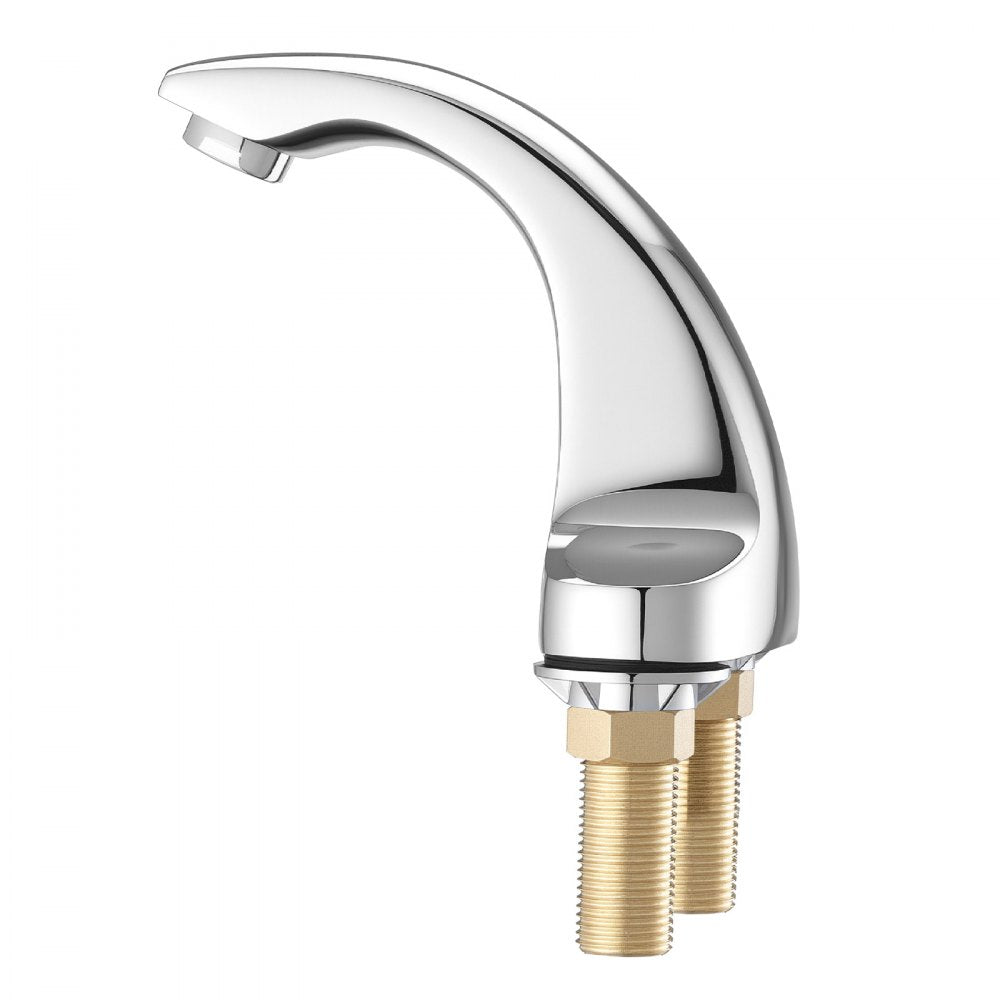 Touchless Bathroom Sink Faucet, Automatic Motion Sensor Restroom Toilet Faucet Cold Water with Hole Cover Plate, Battery