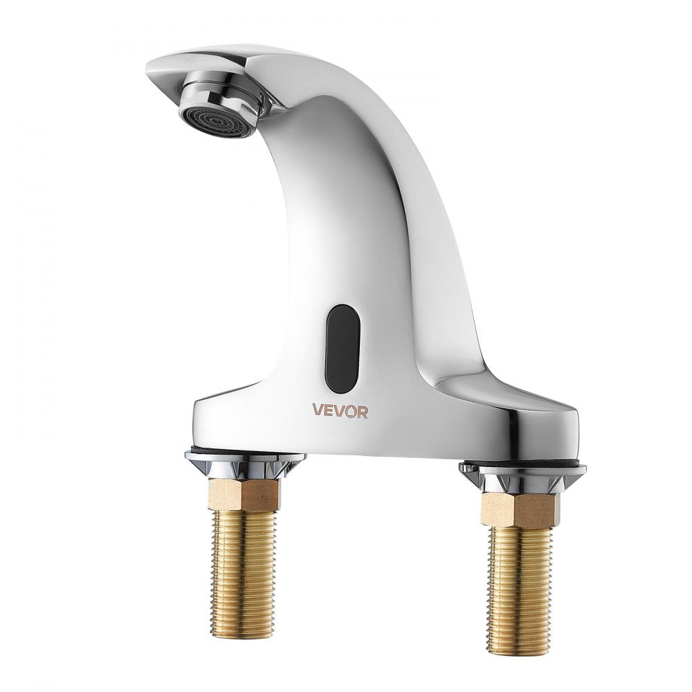 Touchless Bathroom Sink Faucet, Automatic Motion Sensor Restroom Toilet Faucet Cold Water with Hole Cover Plate, Battery