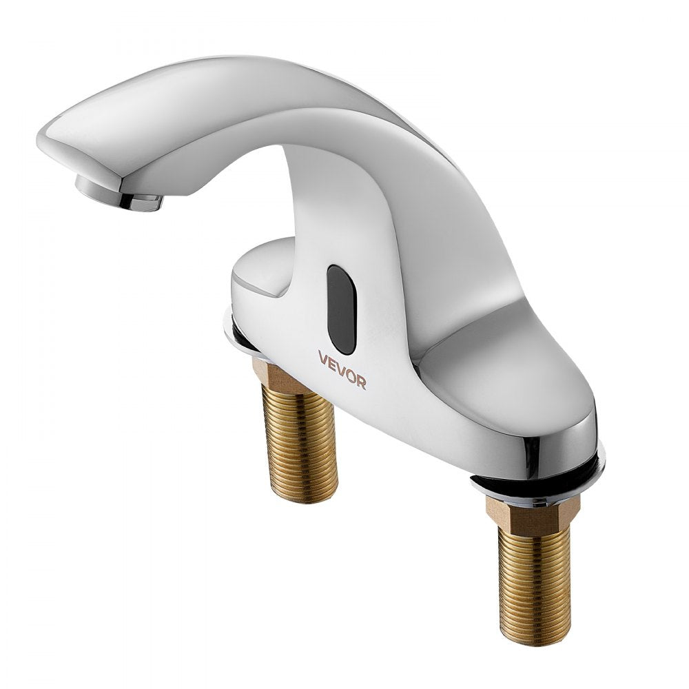 Touchless Bathroom Sink Faucet, Automatic Motion Sensor Restroom Toilet Faucet Cold Water with Hole Cover Plate, Battery