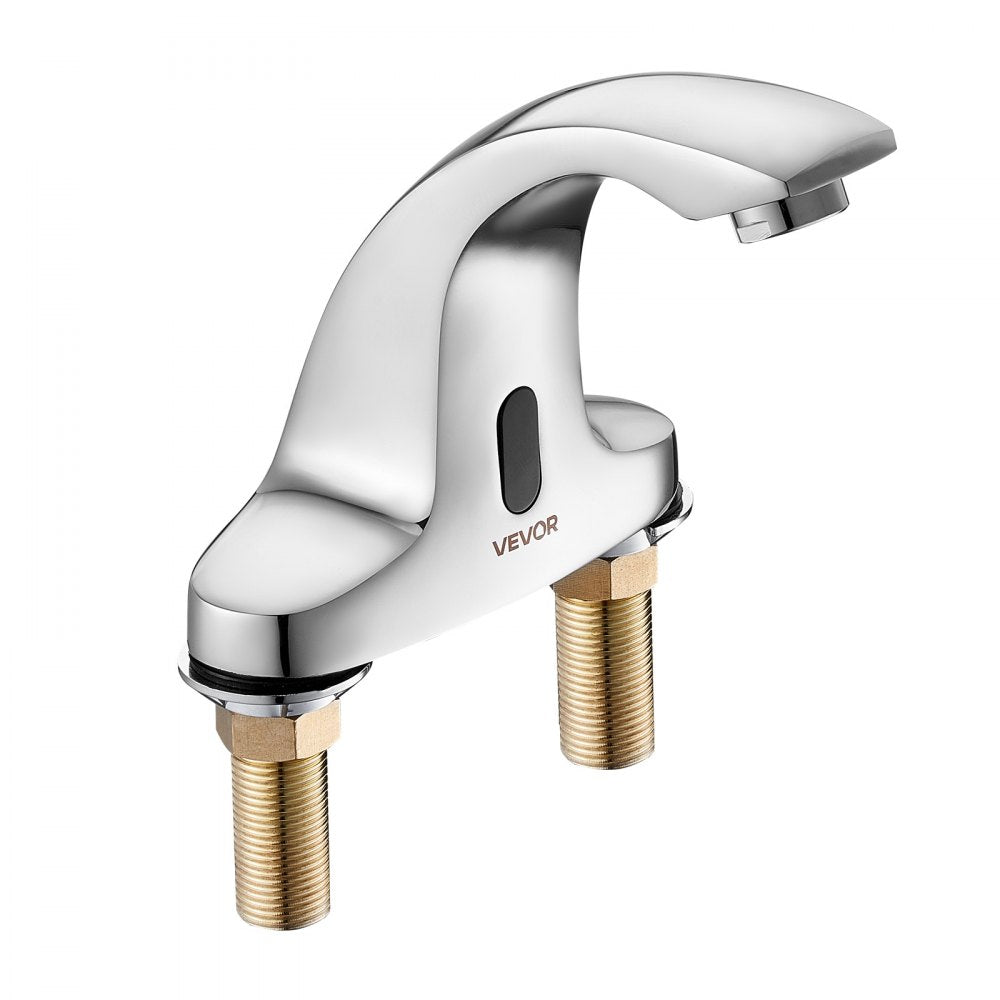 Touchless Bathroom Sink Faucet, Automatic Motion Sensor Restroom Toilet Faucet Cold Water with Hole Cover Plate, Battery
