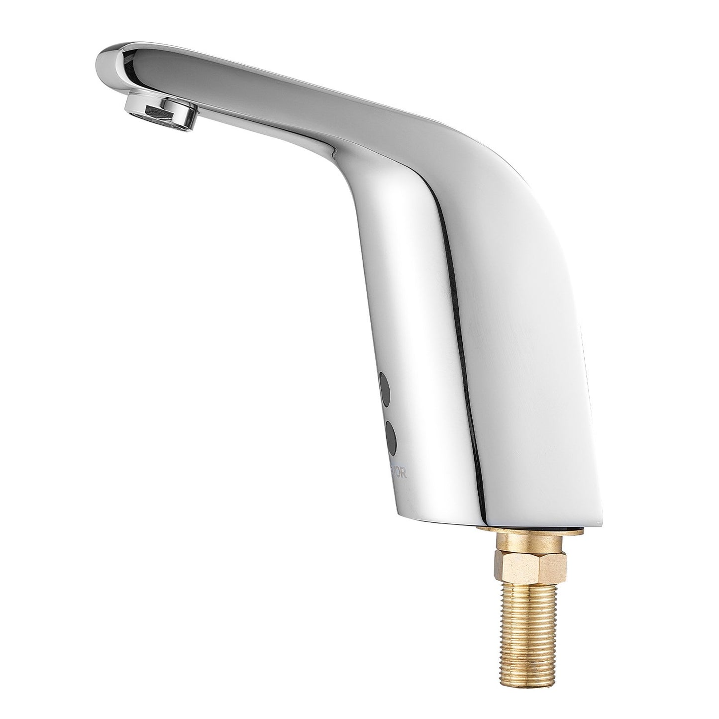 Touchless Bathroom Sink Faucet, Automatic Motion Sensor Restroom Toilet Faucet Cold Water with Single Hole, Battery Operated for 14.3mm Pipe Commercial Lavatory,Chrome Plated Silver