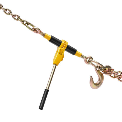 Ratchet Chain Binder, 4173 kg Working Load, Chain Binders Compatible with 10-12.7 mm Chains, Heavy Duty Ratchet Load Binder with Handles for Truck, Tie Down, Hauling, Towing, Logging