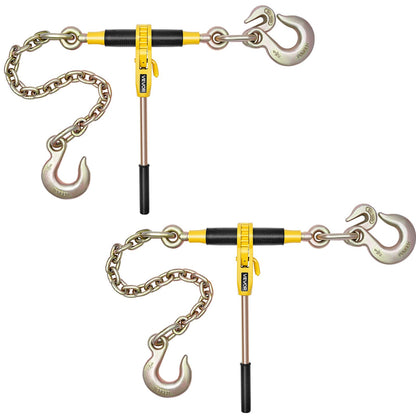 Ratchet Chain Binder, 4173 kg Working Load, Chain Binders Compatible with 10-12.7 mm Chains, Heavy Duty Ratchet Load Binder with Handles for Truck, Tie Down, Hauling, Towing, Logging