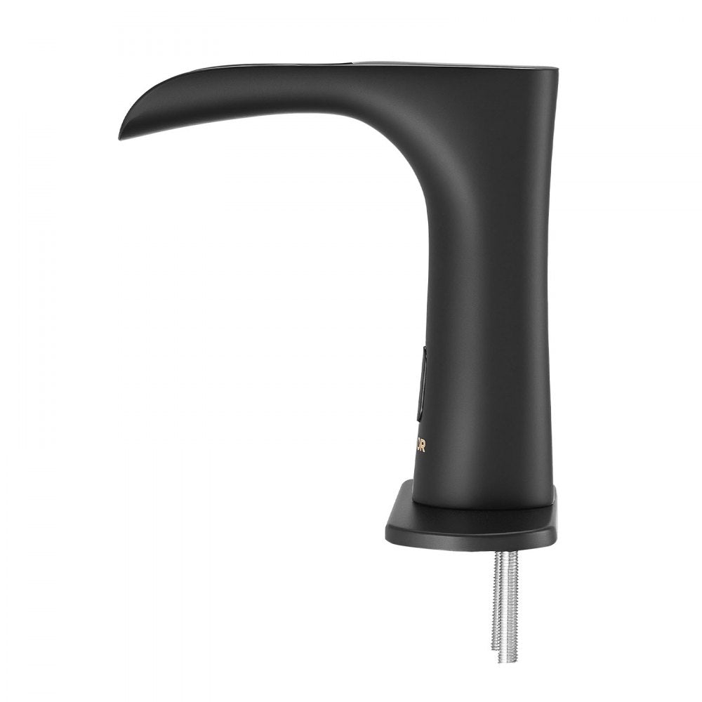 Touchless Bathroom Sink Faucet, Automatic Motion Sensor Waterfall Restroom Toilet Faucet with Hole Cover Plate, Modern E