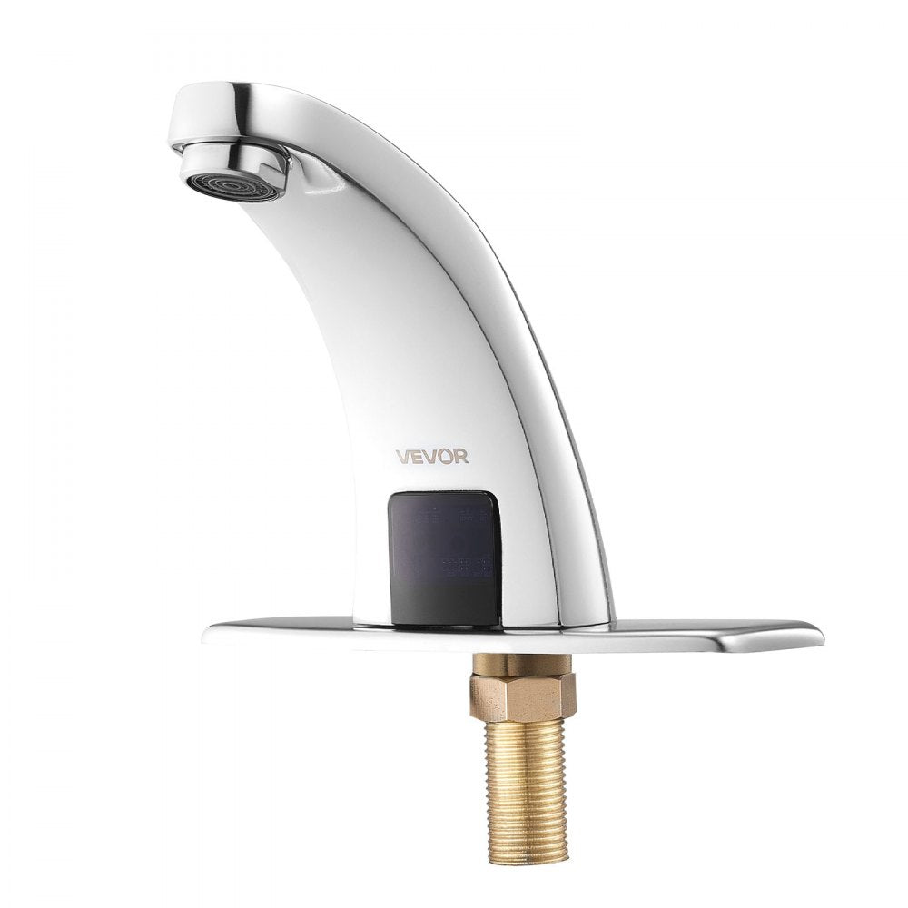 Touchless Bathroom Sink Faucet, Automatic Motion Sensor Restroom Toilet Faucet with Hole Cover Plate, Battery Operated,H