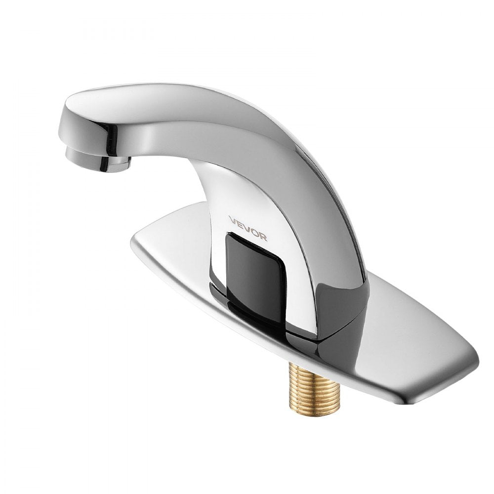 Touchless Bathroom Sink Faucet, Automatic Motion Sensor Restroom Toilet Faucet with Hole Cover Plate, Battery Operated,H