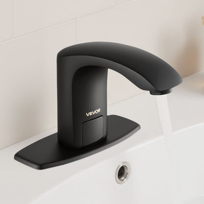 Touchless Bathroom Sink Faucet, Automatic Motion Sensor Restroom Toilet Faucet with Hole Cover Plate, Battery Operated,A