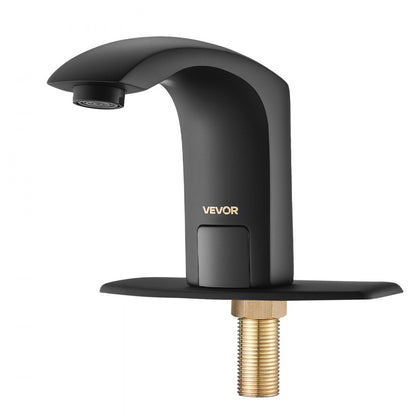 Touchless Bathroom Sink Faucet, Automatic Motion Sensor Restroom Toilet Faucet with Hole Cover Plate, Battery Operated,A
