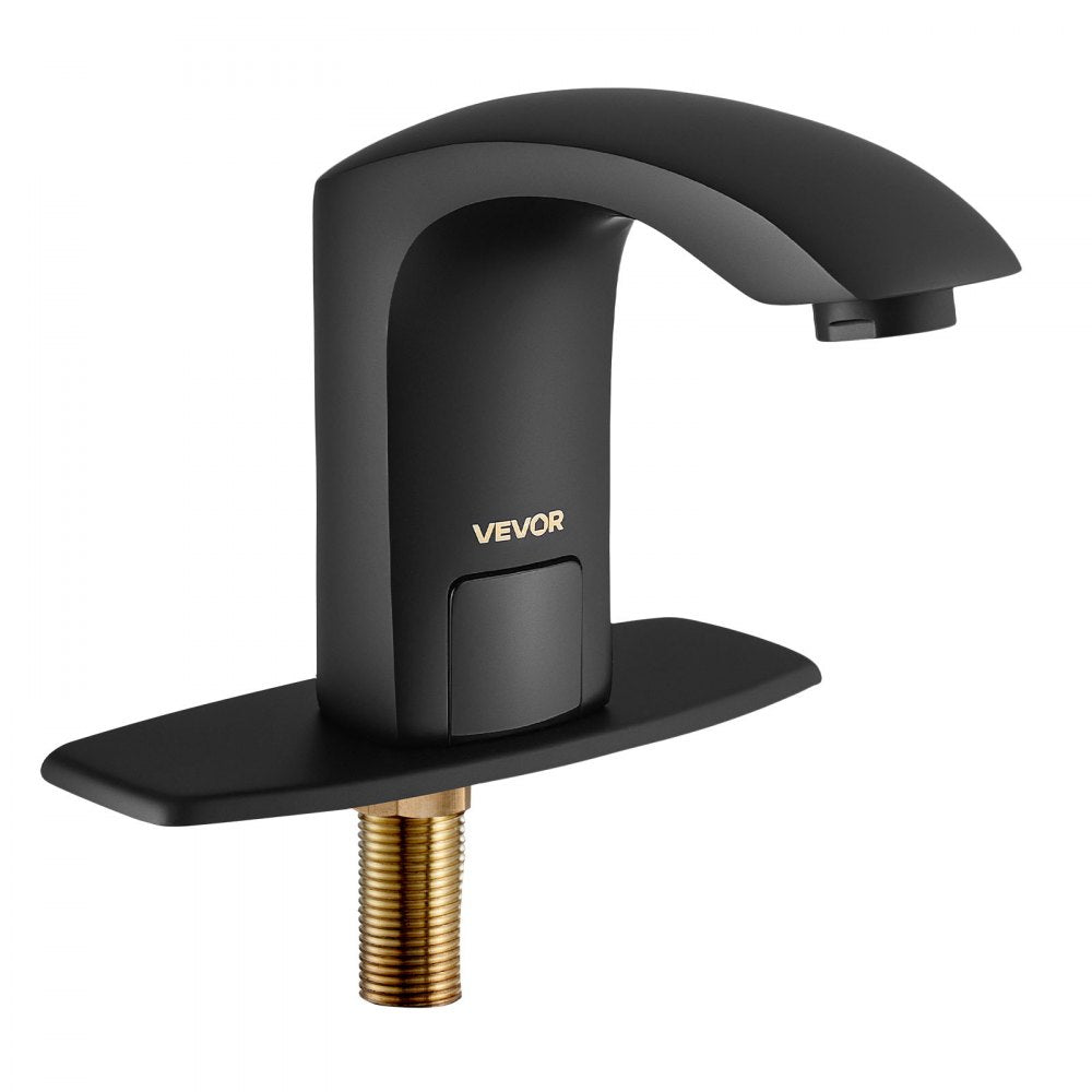 Touchless Bathroom Sink Faucet, Automatic Motion Sensor Restroom Toilet Faucet with Hole Cover Plate, Battery Operated,A