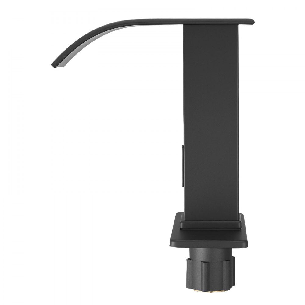 Touchless Bathroom Sink Faucet, Automatic Motion Sensor Waterfall Restroom Toilet Faucet with Hole Cover Plate, Battery 