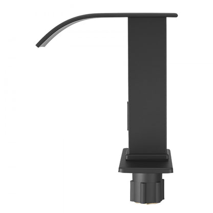 Touchless Bathroom Sink Faucet, Automatic Motion Sensor Waterfall Restroom Toilet Faucet with Hole Cover Plate, Battery 