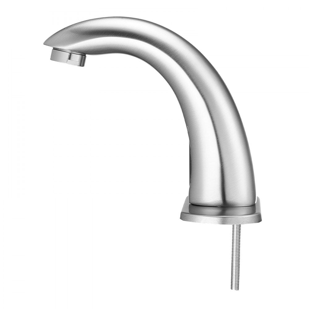 Touchless Bathroom Sink Faucet, Automatic Motion Sensor Restroom Toilet Faucet with Hole Cover Plate, Battery Operated,A