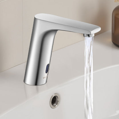 Touchless Bathroom Sink Faucet, Automatic Motion Sensor Restroom Toilet Faucet, HandsFree Adjustable Cold Hot Single Han
