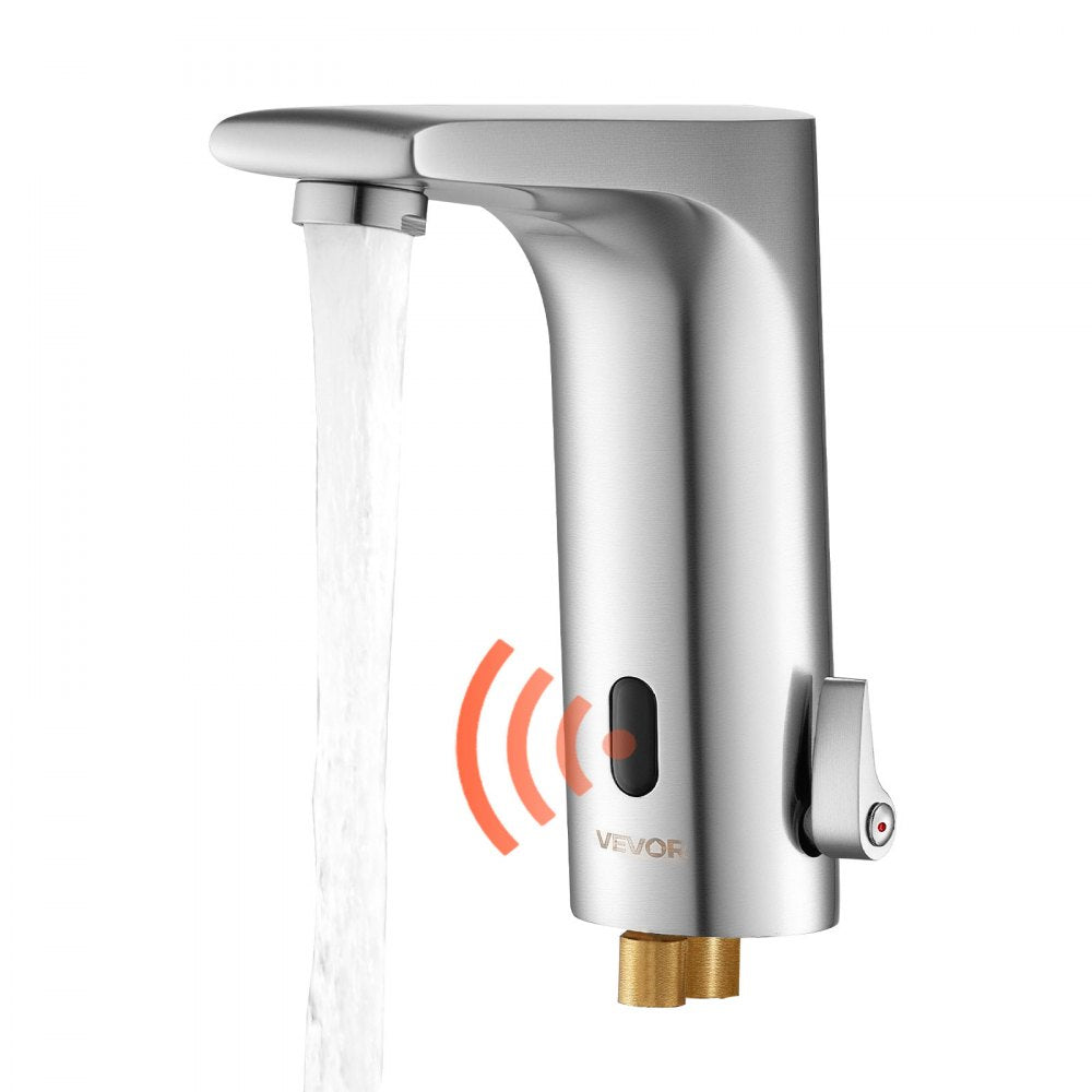 Touchless Bathroom Sink Faucet, Automatic Motion Sensor Restroom Toilet Faucet, HandsFree Adjustable Cold Hot Single Han