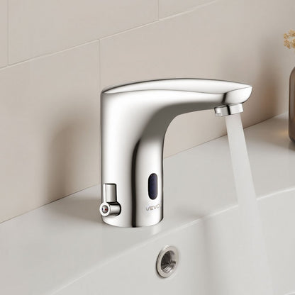 Touchless Bathroom Sink Faucet, Automatic Motion Sensor Restroom Toilet Faucet, HandsFree Adjustable Cold Hot Single Han
