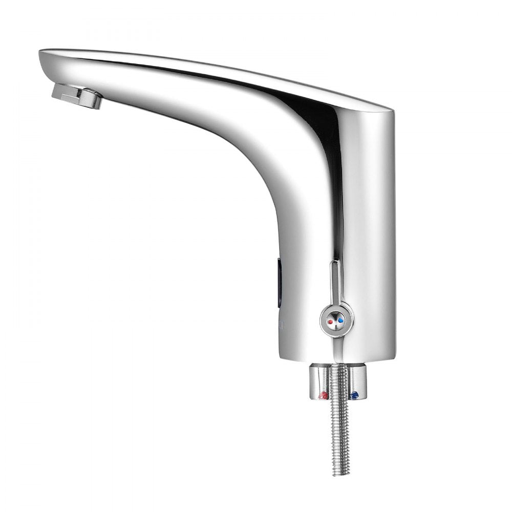 Touchless Bathroom Sink Faucet, Automatic Motion Sensor Restroom Toilet Faucet, HandsFree Adjustable Cold Hot Single Han