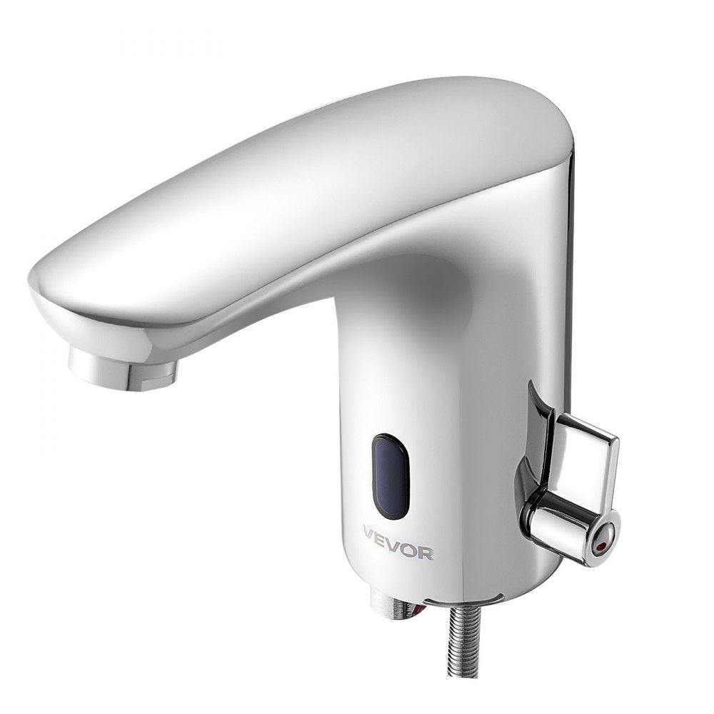 Touchless Bathroom Sink Faucet, Automatic Motion Sensor Restroom Toilet Faucet, HandsFree Adjustable Cold Hot Single Han