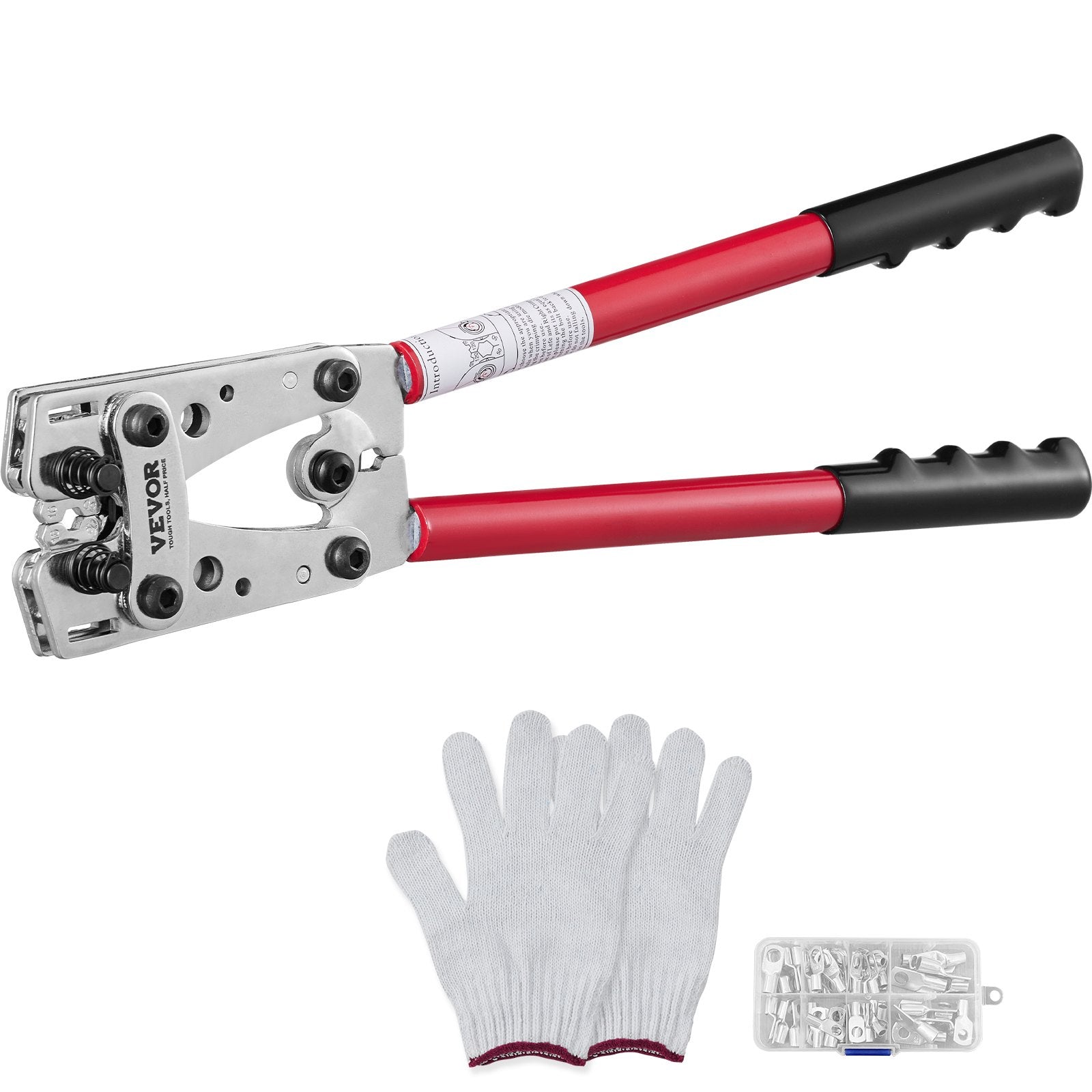 VEVOR Battery Cable Lug Crimping Tool, 10-1/0AWG Aluminum Terminal Bat ...