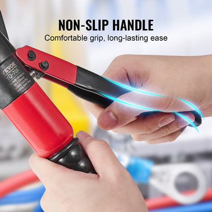 Hydraulic Crimping Tool Kit, AWG12-2/0, 3.48 kg, Steel, Rotatable Head, 9 Dies