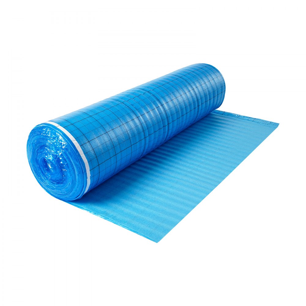 Floor Underlayment 18.6 m² 3mm 3-in-1 Vapor Barrier for Laminate Blue