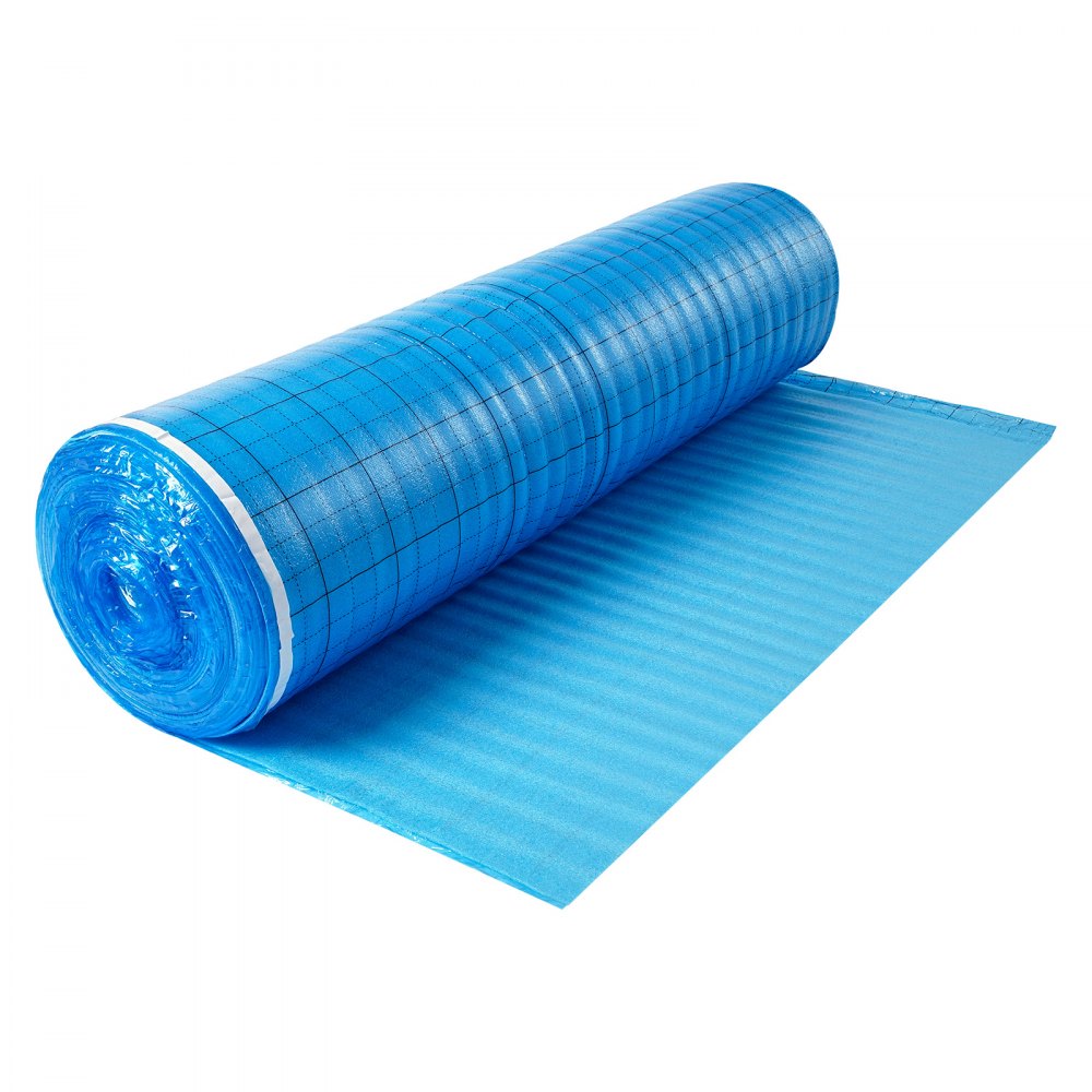 Floor Underlayment 18.6 m² 3mm 3-in-1 Vapor Barrier for Laminate Blue
