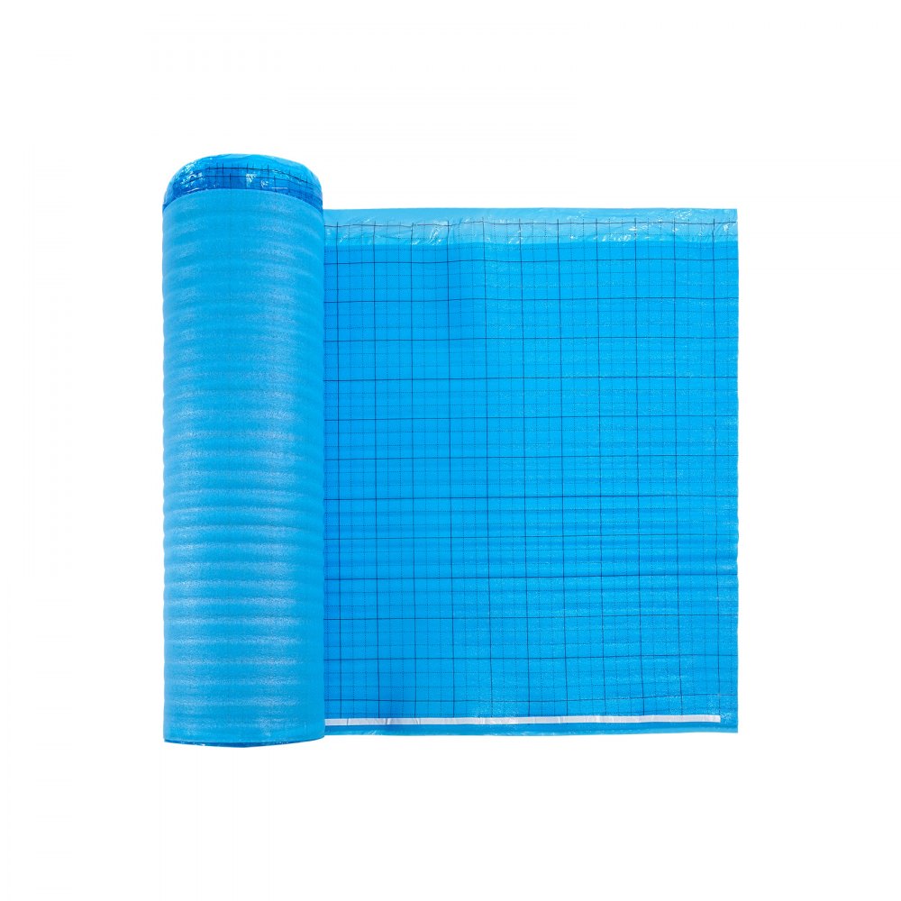 Floor Underlayment 18.6 m² 3mm 3-in-1 Vapor Barrier for Laminate Blue