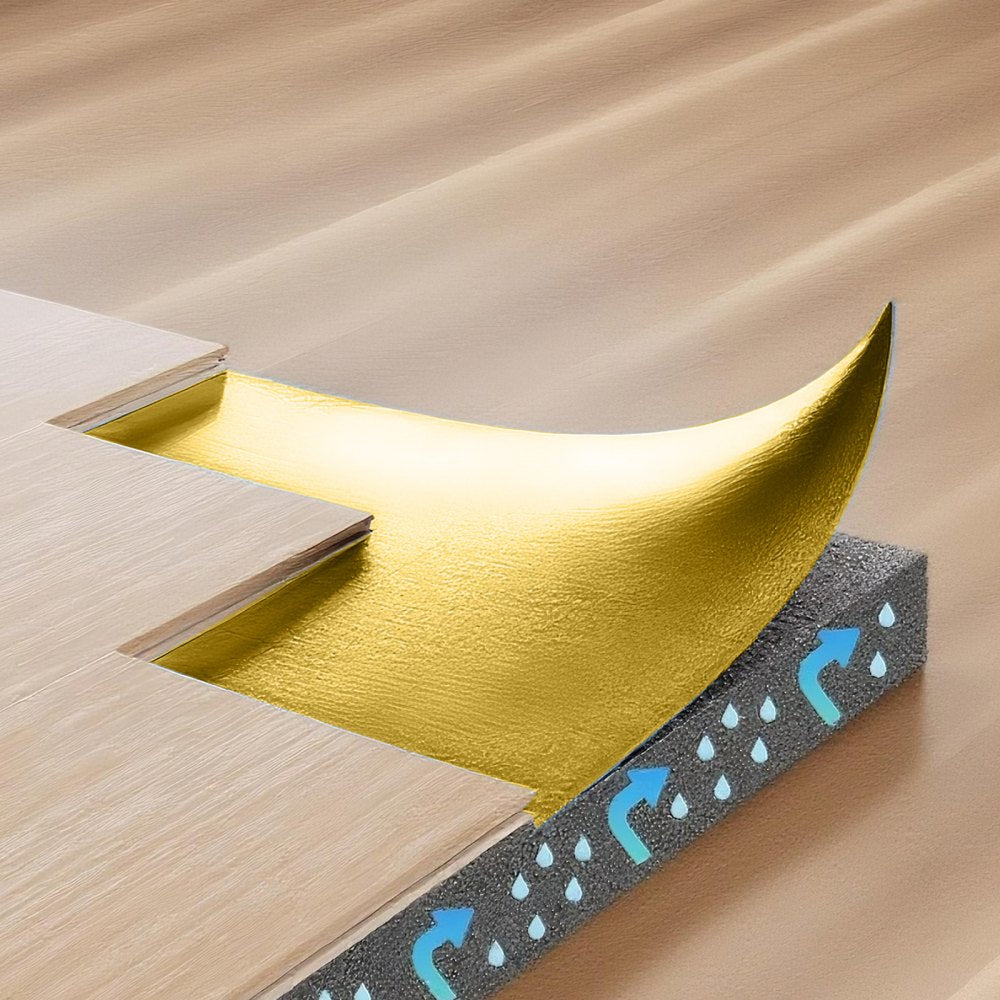 Floor Underlayment 18.6 m² Roll 3mm Vapor Barrier Soundproofing Gold