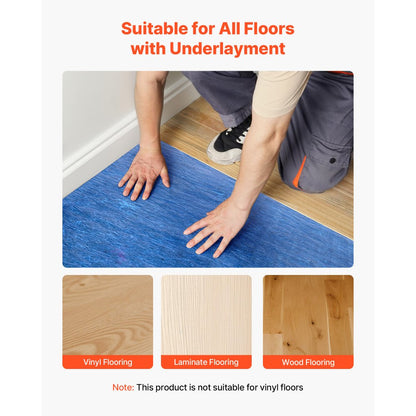 Floor Underlayment 18.6 m² 3mm Sound/Vapor Barrier for Laminate Blue