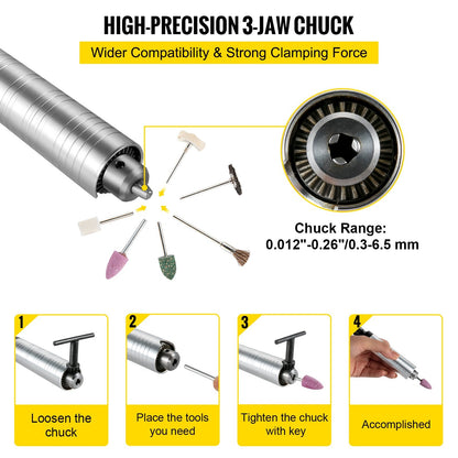 380W Flex Shaft Grinder Tool with Foot Pedal and 45 Accessories, 6.5mm Chuck