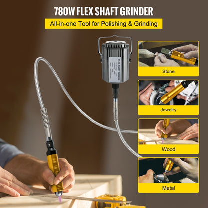 780W Rotary Tool with 0.0065 Meter Chuck, Pedal Control, and 45 Accessories