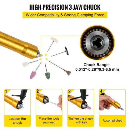 780W Rotary Tool with 0.0065 Meter Chuck, Pedal Control, and 45 Accessories