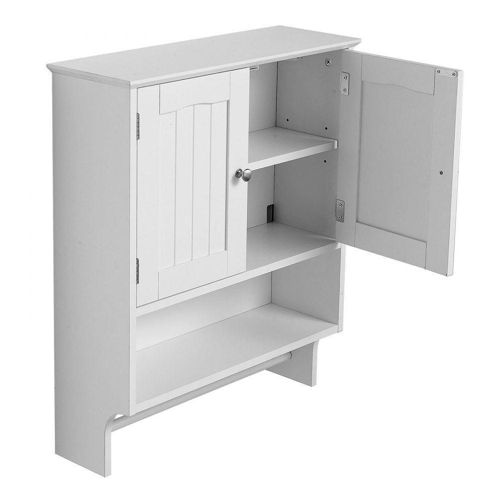  Bathroom Wall Cabinet Storage Medicine Cabinet with Tower Bar and 2 Doors