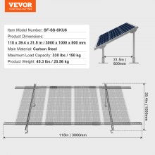 118-inch solar panel mounting brackets are suitable for farms, RVs, boats, and open spaces