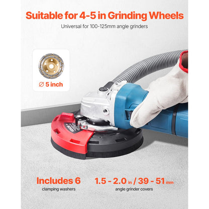 VEVOR Angle Grinder Dust Shroud 4-5 in 6 Clamping Washers & 5 in Grinding Wheel