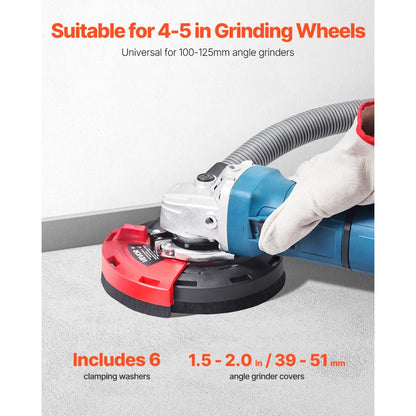 VEVOR Angle Grinder Dust Shroud 100-125mm with Clamping Washer Connect to Vacuum