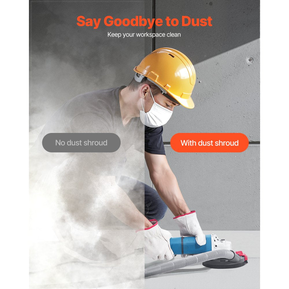 VEVOR Angle Grinder Dust Shroud 100-125mm with Clamping Washer Connect to Vacuum