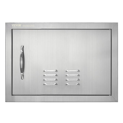 Stainless Steel Outdoor BBQ Island Access Door, 0.5x0.35m, with Handle & Vents