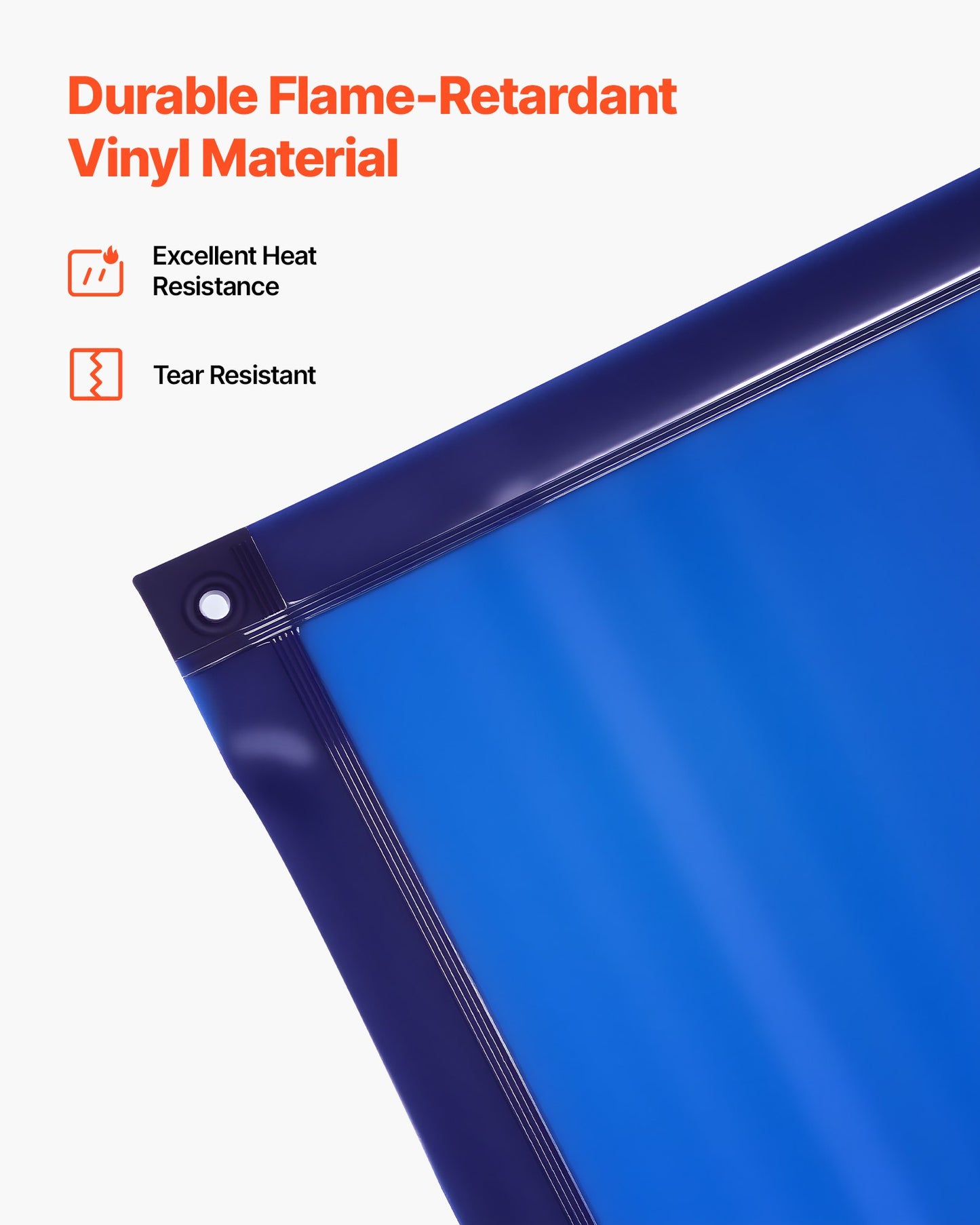 Welding Screen with Frame, 1.74 x 1.74 m Welding Curtain Screen, Flame-Resistant Vinyl Protection Screens with Lockable Swivel Wheels & 6-Level UV Protection for Workshop/Industrial Use, Blue