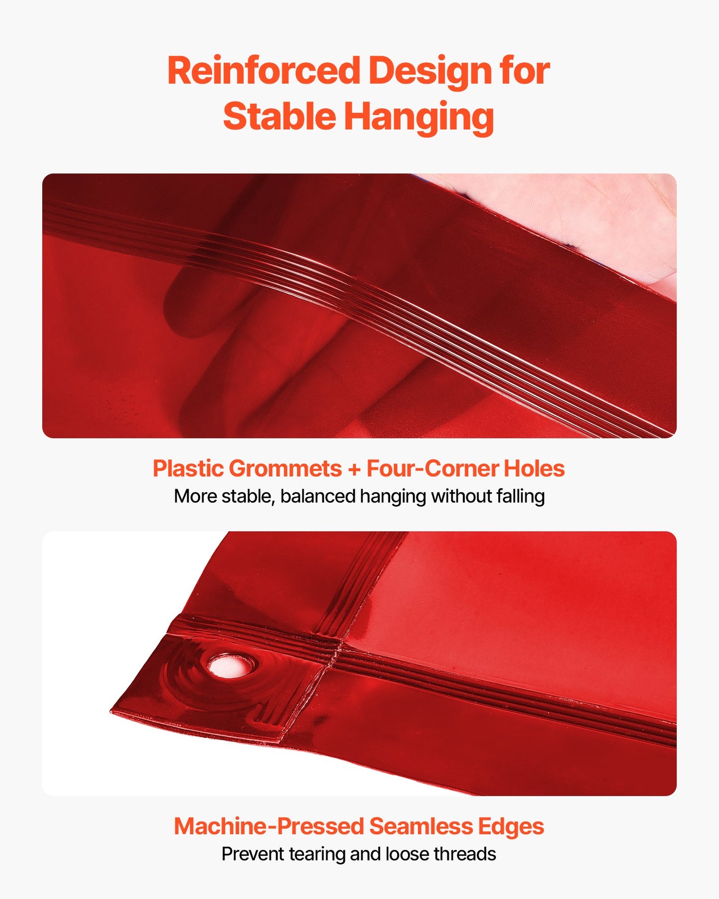 2PCS Welding Curtains, 1.74 x 2.34m Welding Screen Curtain, Flame-Resistant Vinyl Safety Protective Screen with 6-Level UV Protection & Hanging Holes, Portable for Workshop/Industrial Use, Red