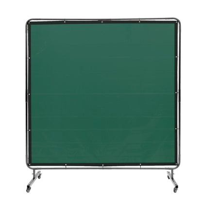 Portable 1.8m x 1.8m Green Welding Screen with Frame and Wheels, UV Protection