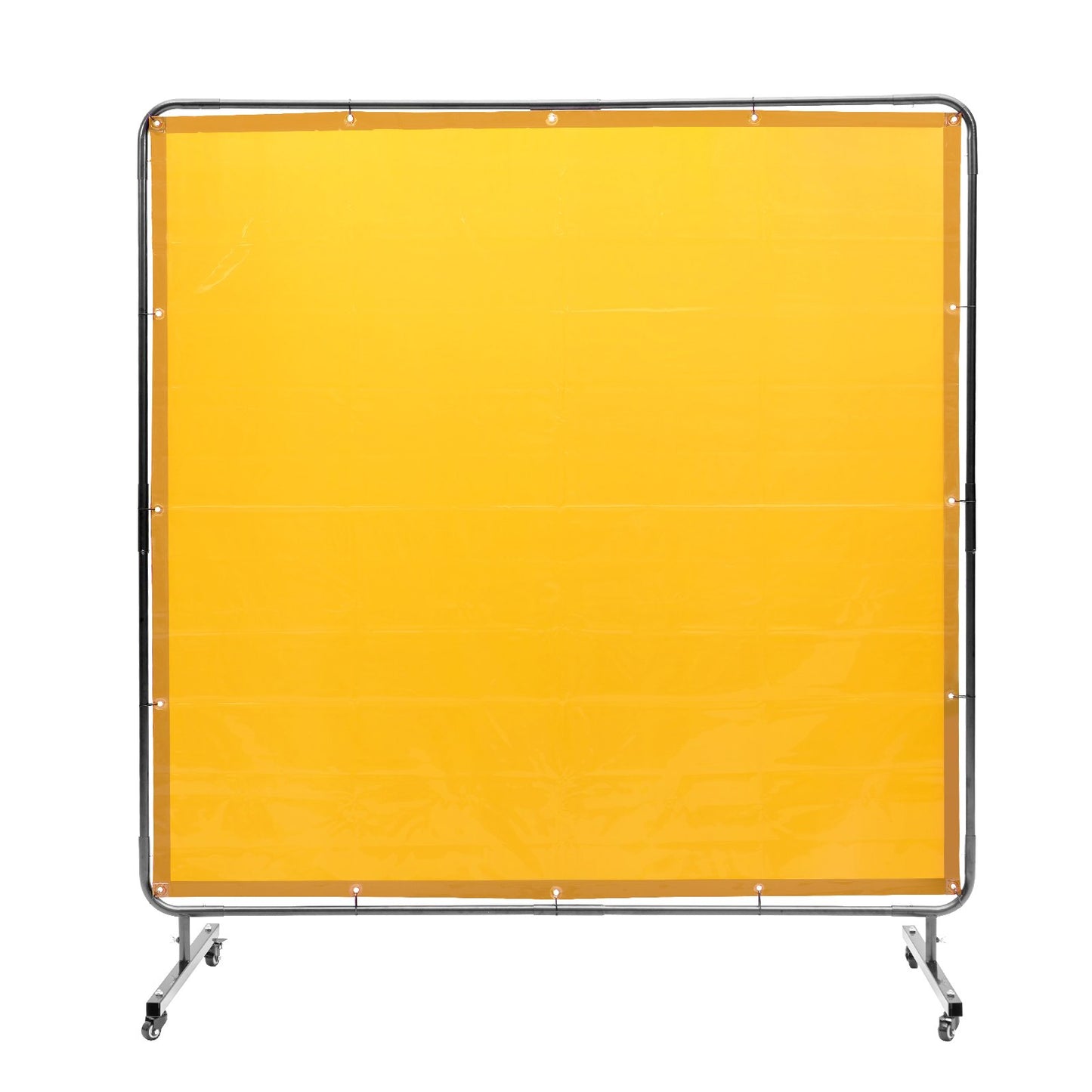 VEVOR Welding Screen with Frame 6'x6' Welding Curtain Screen on 4 Wheels Yellow