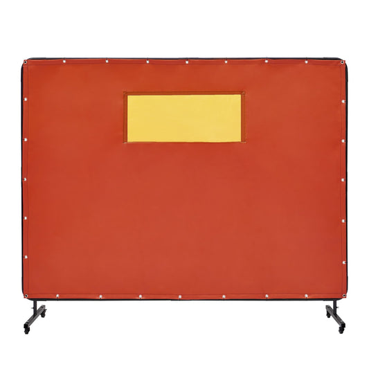 VEVOR Welding Screen with Frame 6'x8' Welding Curtain Screen 4 Wheels & Window