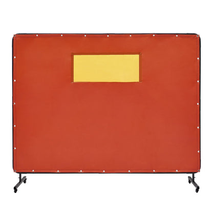 Flame-Resistant 1.8x2.4m Welding Screen with Frame, Wheels & Window